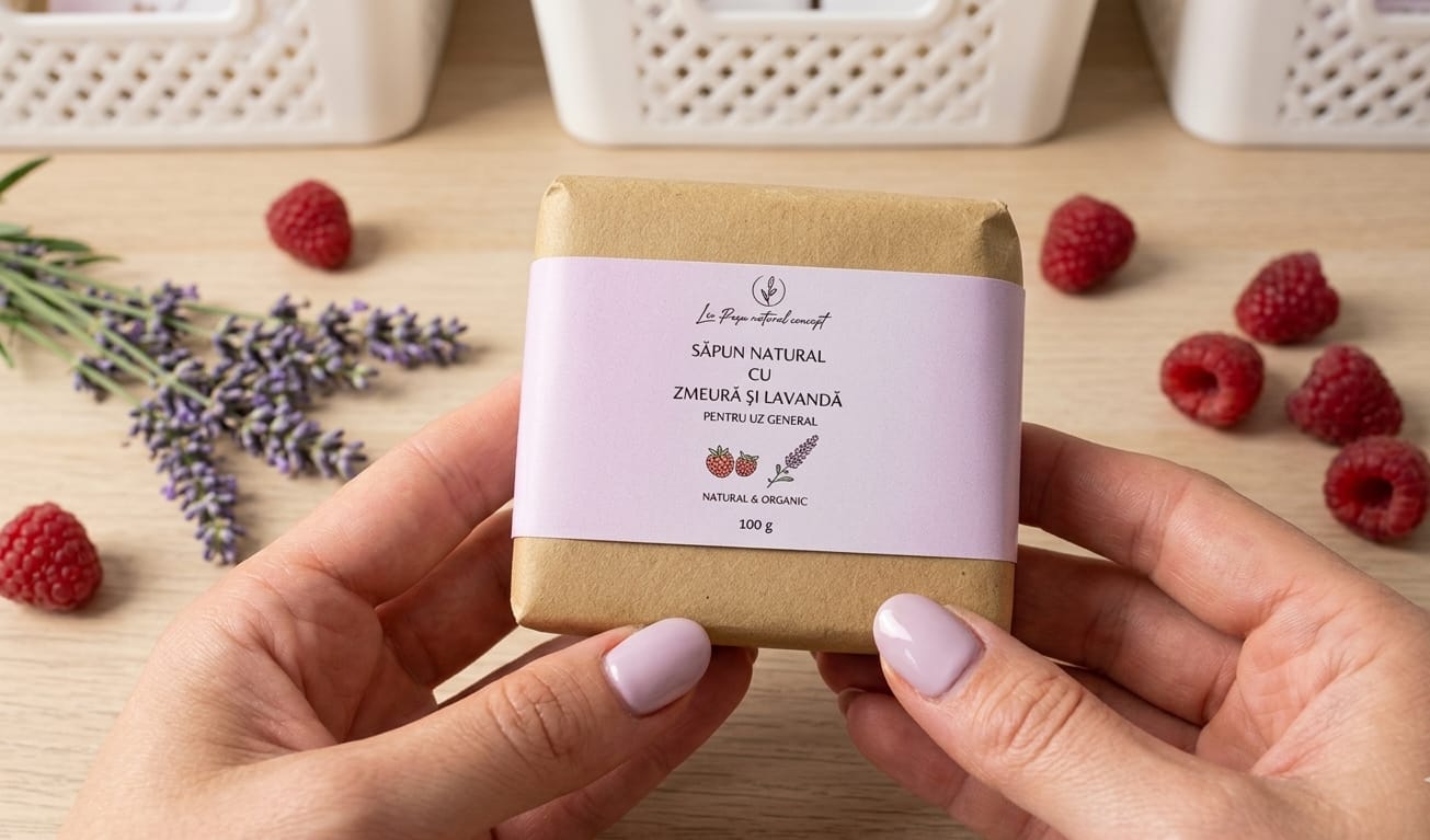 Set Săpun: Lavanda si rozmarin, săpun cu cărbune, săpun cu zmeură și lavandă - imagine 3